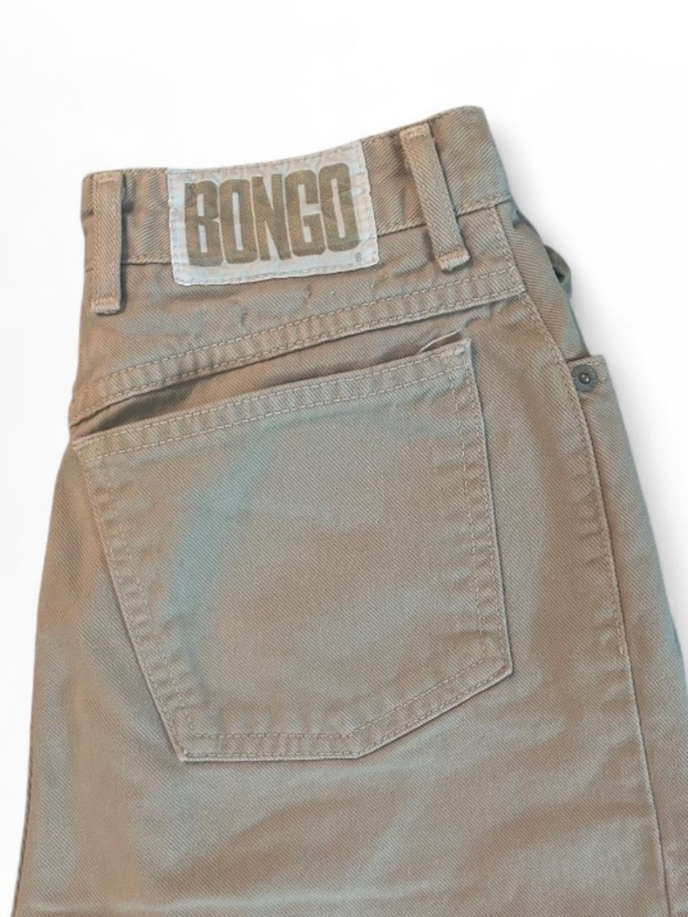 Y2K Bongo Khaki Streetwear Pants Vintage Denim Pants Straight Leg